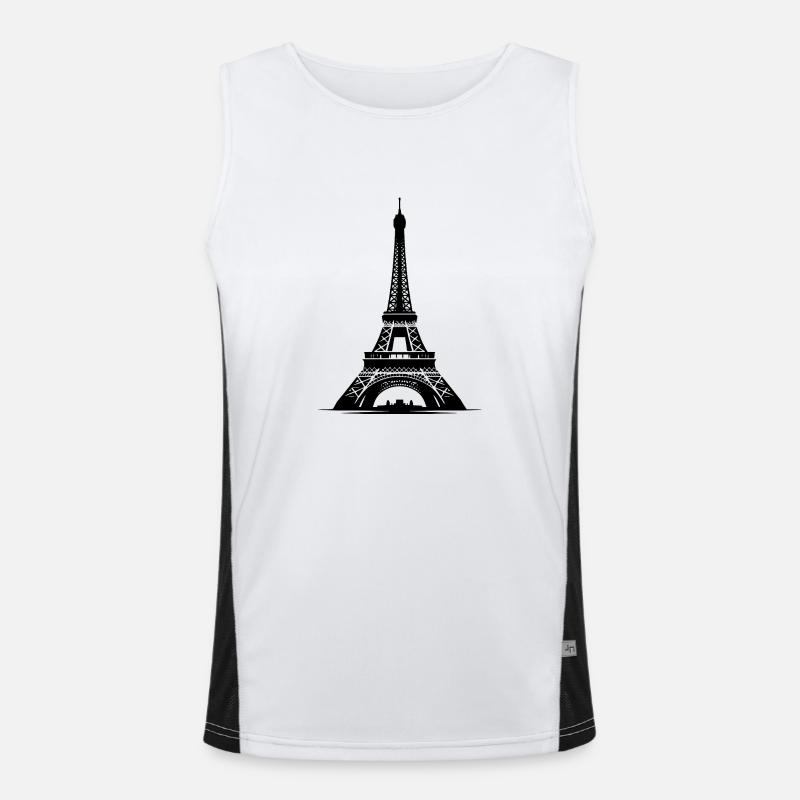 Eiffel Tower Magic Architecture of Steel Men's Functional Contrast Tank Top 