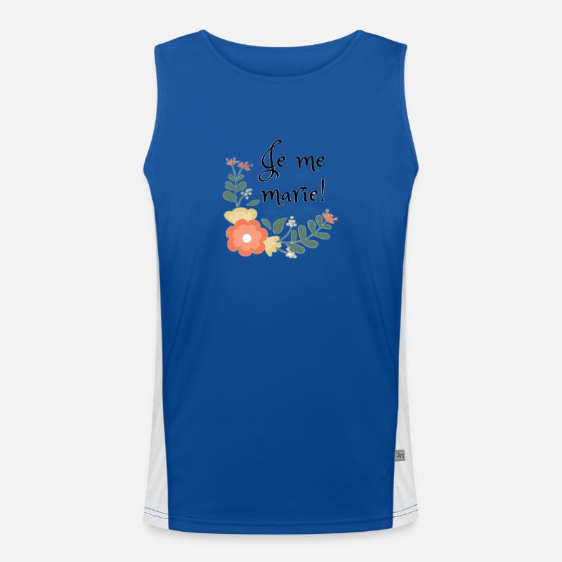 Logo fleurs "Je me marie!" Débardeur respirant contrasté Homme 