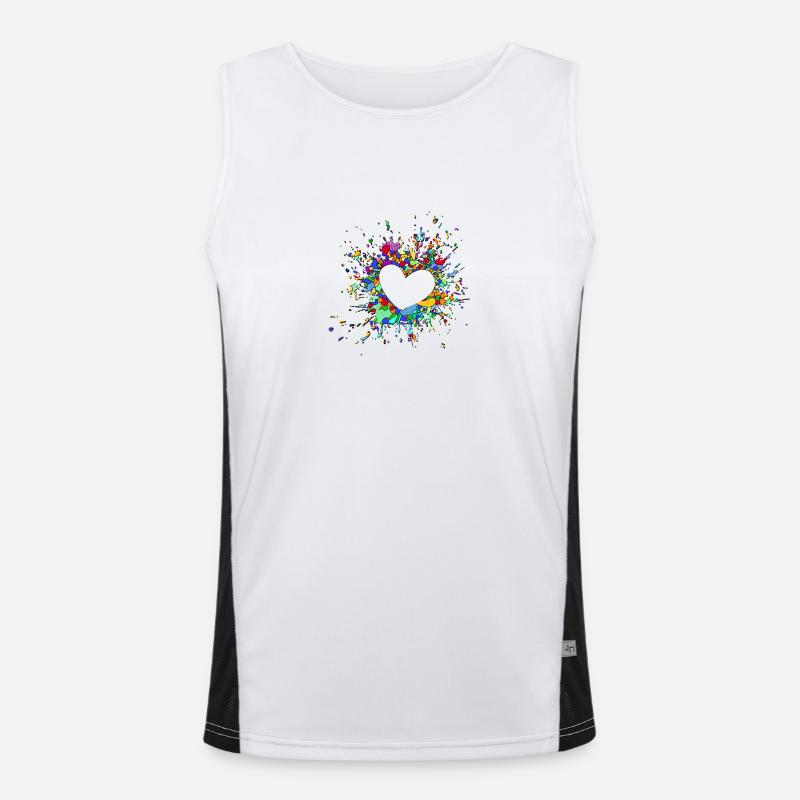My heart explodes for you Men's Functional Contrast Tank Top 