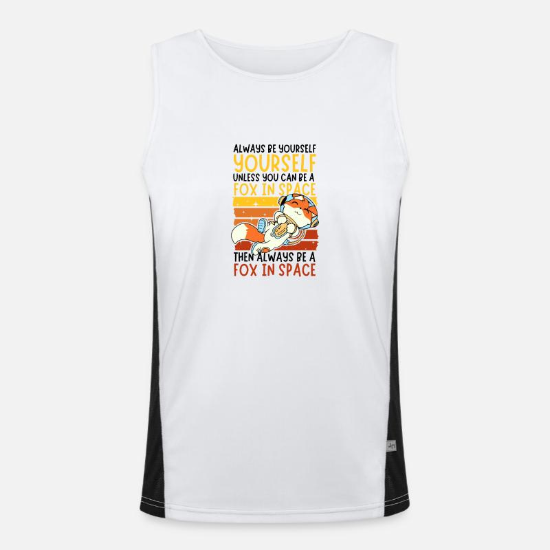 Always Be yourself - Fox astronaut in space Men's Functional Contrast Tank Top 