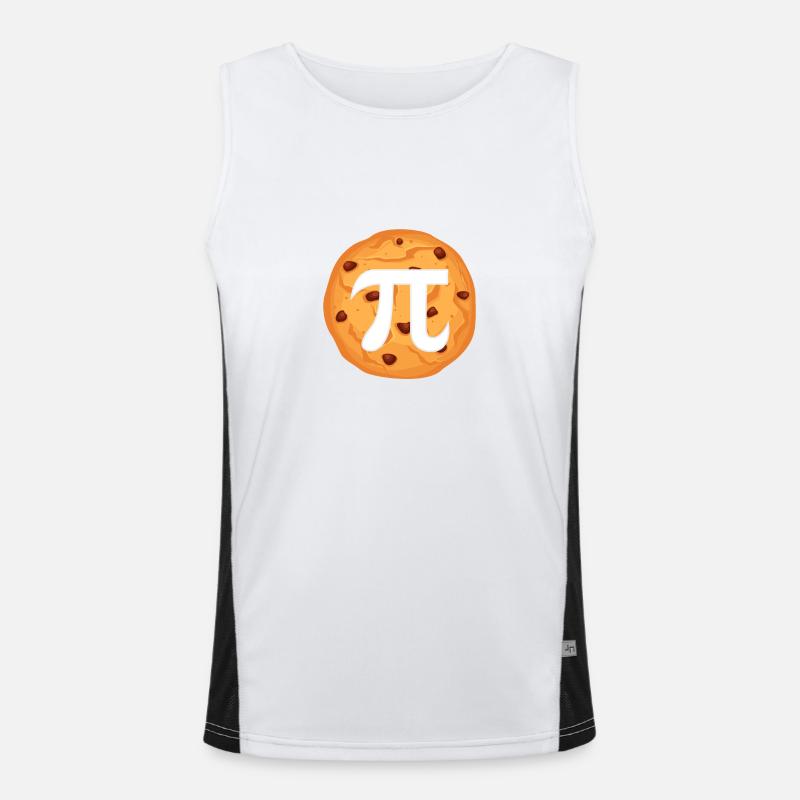 Math Pie Cookie - Men's Functional Contrast Tank Top  - white/black