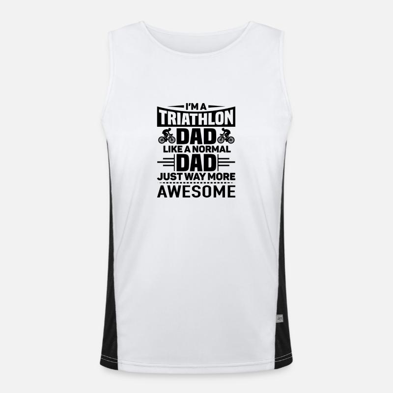 Vatertag Regular Triathlon Papa Funktionelles Kontrast-Tank Top für Männer 