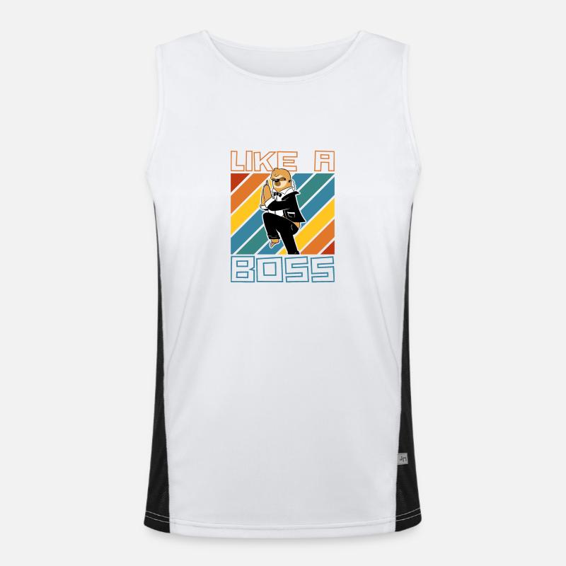 Like a Boss - Funny Sloth Agent Saying Men's Functional Contrast Tank Top 