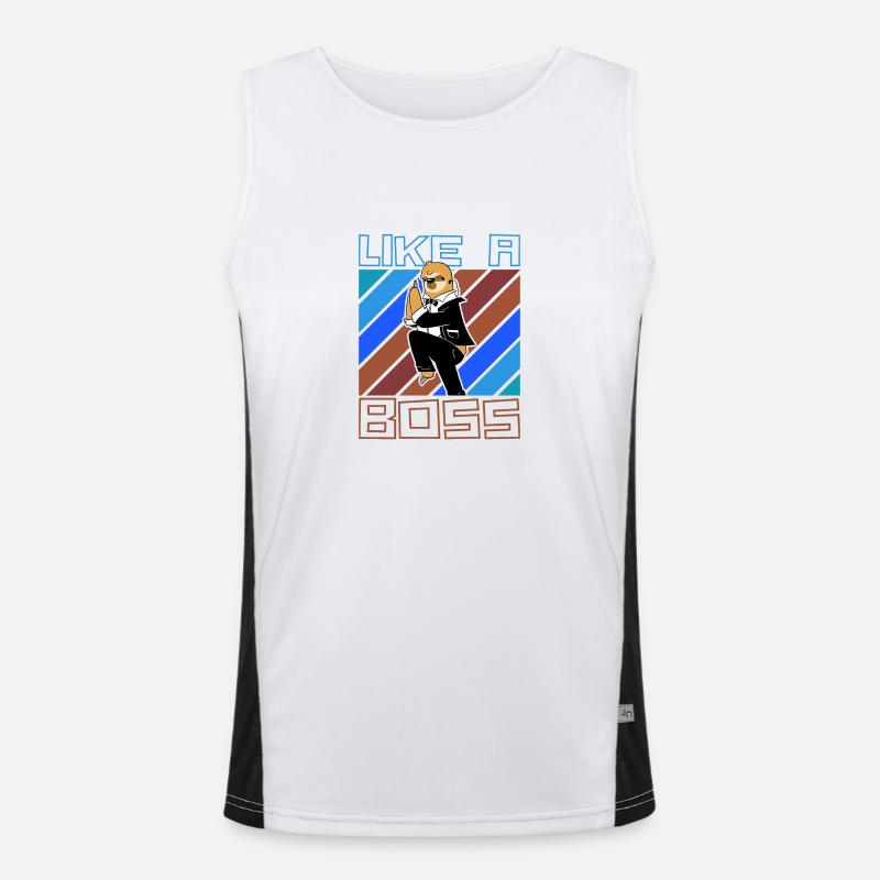 Like a Boss - Funny Sloth Agent Saying Men's Functional Contrast Tank Top 