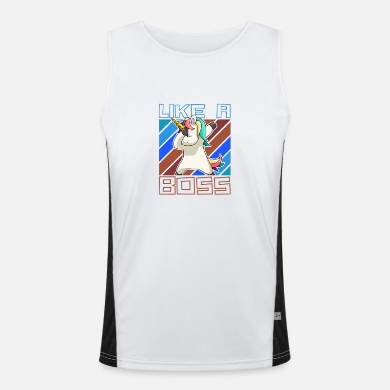 Comme un patron - Drôle de licorne Dabbing Saying Débardeur respirant contrasté Homme 
