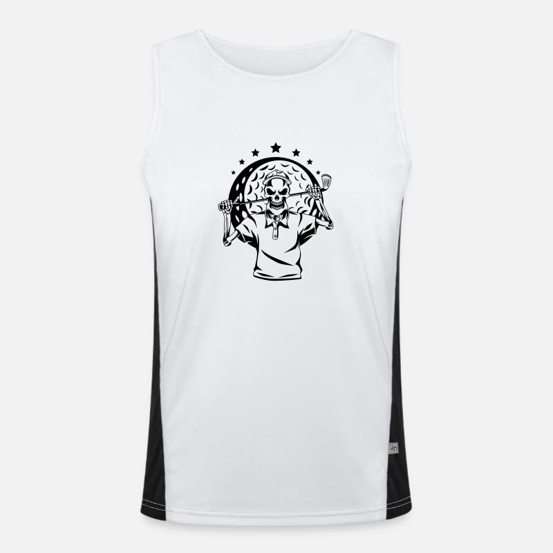 BESTER GOLF TOTENKOPF PROFI PRO BALL SPRUCH MOTIVE Funktionelles Kontrast-Tank Top für Männer 