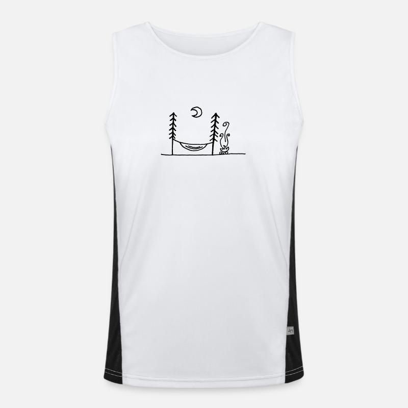 Hammock, campfire & moonlight Men's Functional Contrast Tank Top 