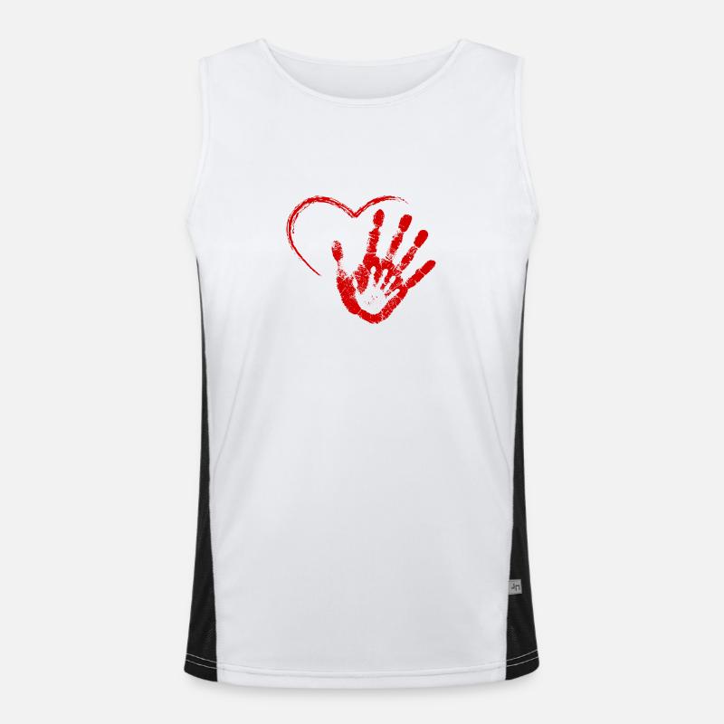 HAND IN HAND RED Funktionelles Kontrast-Tank Top für Männer 