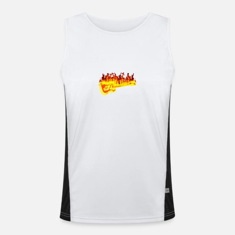 Fire guitar - Men's Functional Contrast Tank Top  - white/black