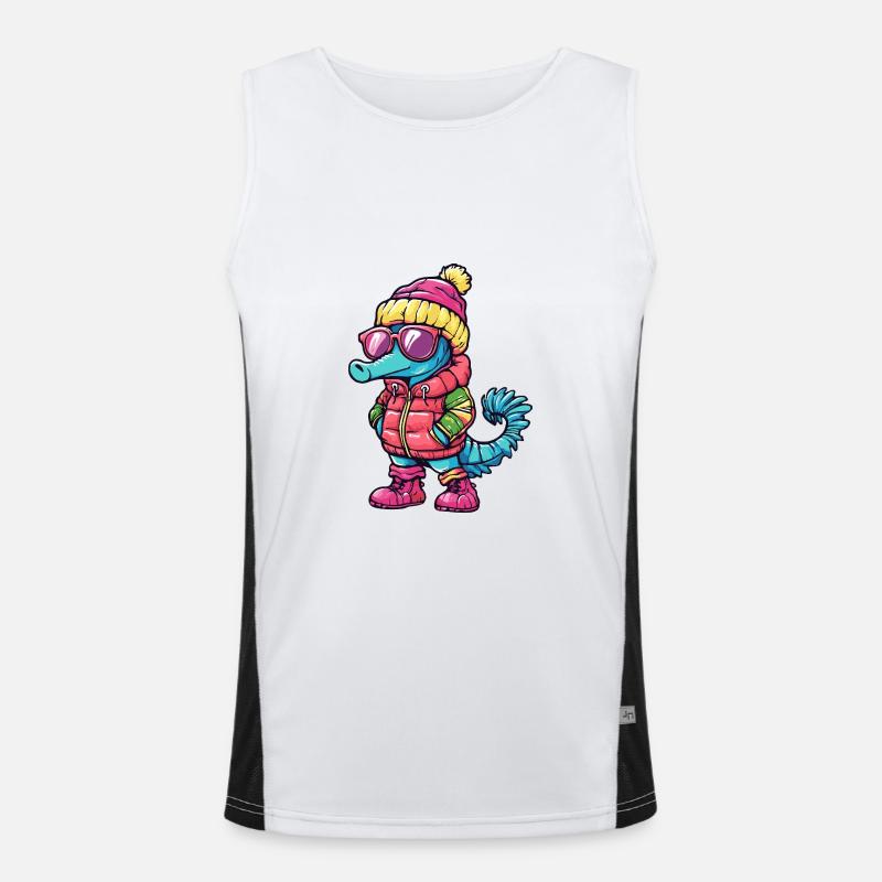 Seepferd Cool Comic Funktionelles Kontrast-Tank Top für Männer 