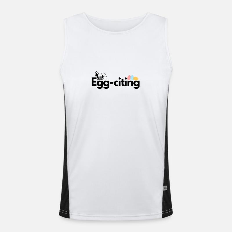 Egg-citing - Men's Functional Contrast Tank Top  - white/black