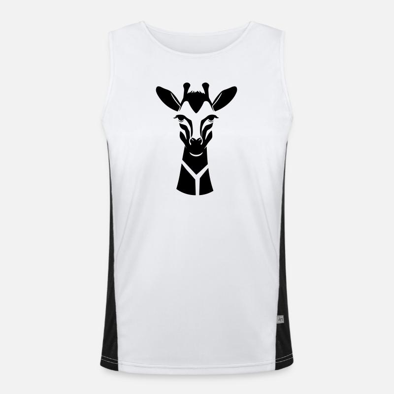 Giraffe Head Men's Functional Contrast Tank Top 