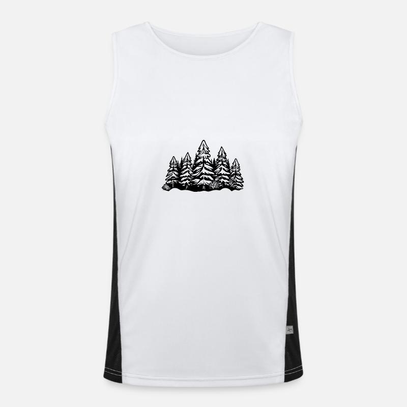 Wald Bäume Funktionelles Kontrast-Tank Top für Männer 