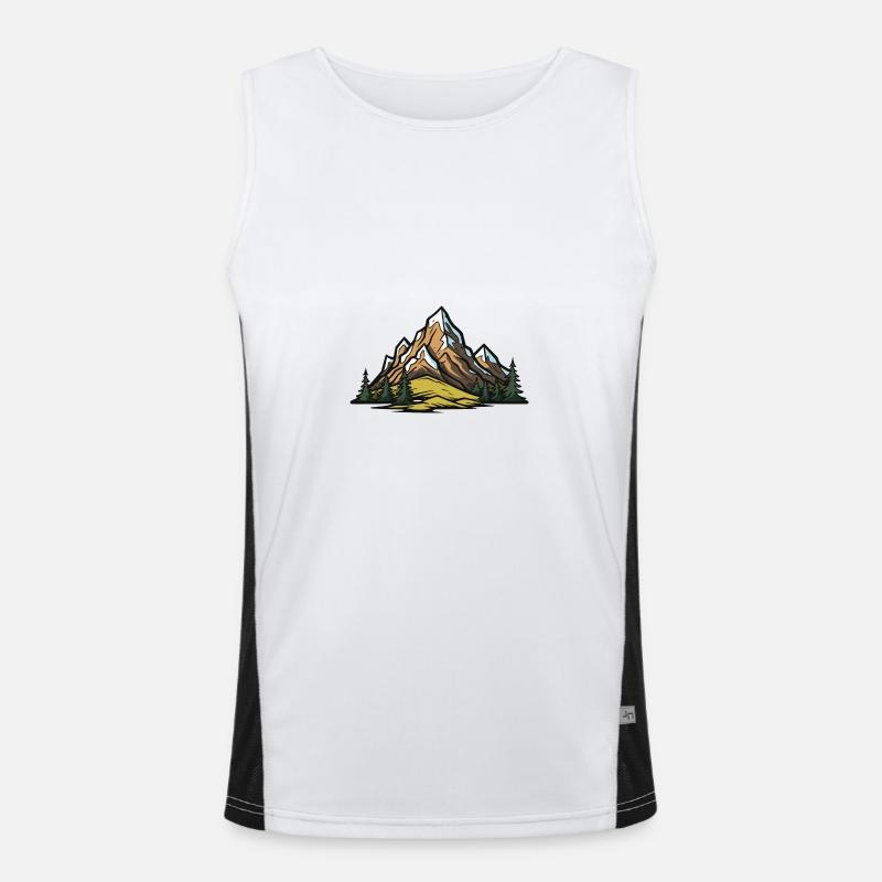 Berge Landschaft Funktionelles Kontrast-Tank Top für Männer 