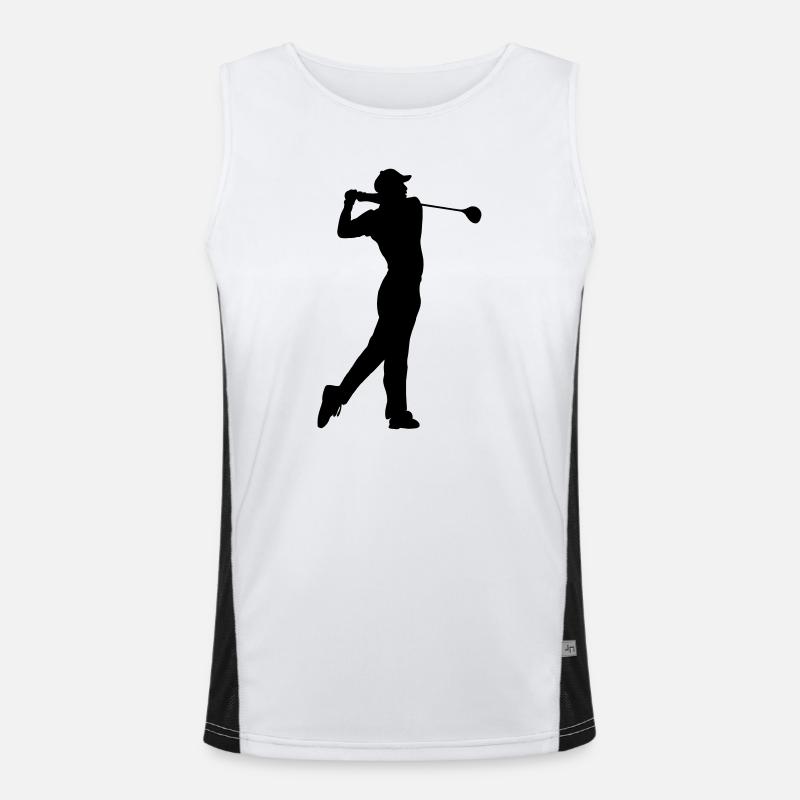 Golf player shadow image logo Men's Functional Contrast Tank Top 