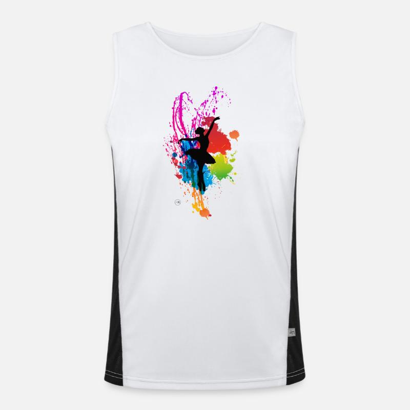 Farbenfrohe Silhouette Tänzerin Funktionelles Kontrast-Tank Top für Männer 