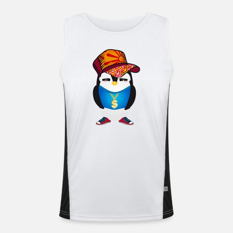 pingouin mignon comme un hip-hopper dans une tenue cool Débardeur respirant contrasté Homme 