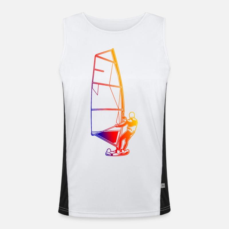 Retro Windsurfer Men's Functional Contrast Tank Top 