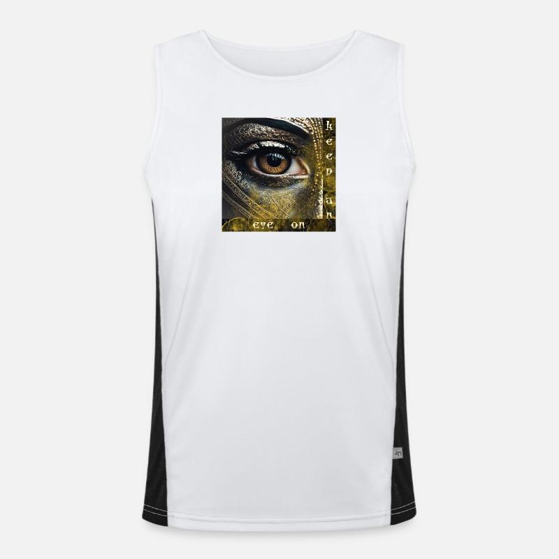 keep an eye on - Observation mode - Men's Functional Contrast Tank Top  - white/black