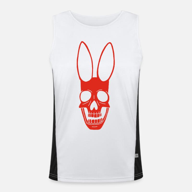 Crâne de lapin rouge Débardeur respirant contrasté Homme 