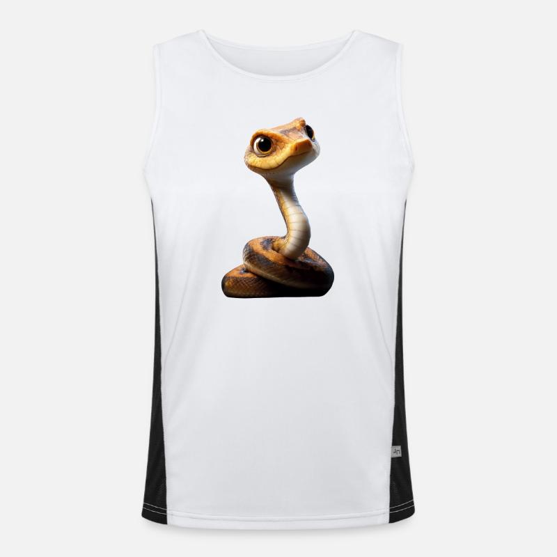 snake, python, cobra, rattlesnake, snakes - Men's Functional Contrast Tank Top  - white/black