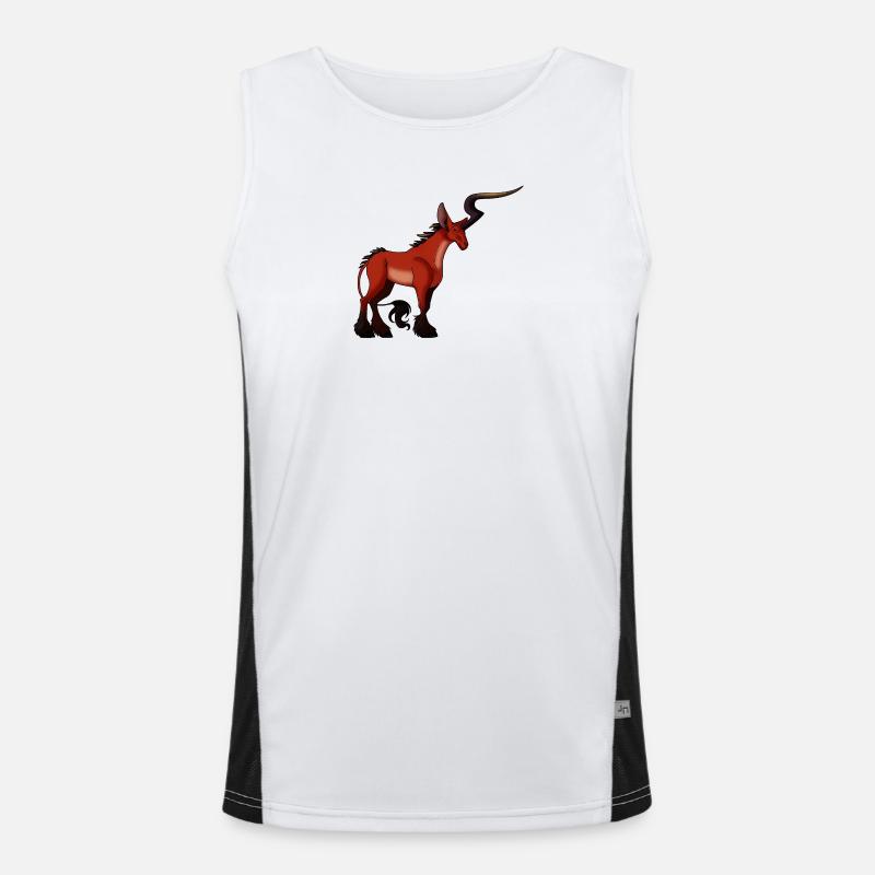 Cornembras - Men's Functional Contrast Tank Top  - white/black