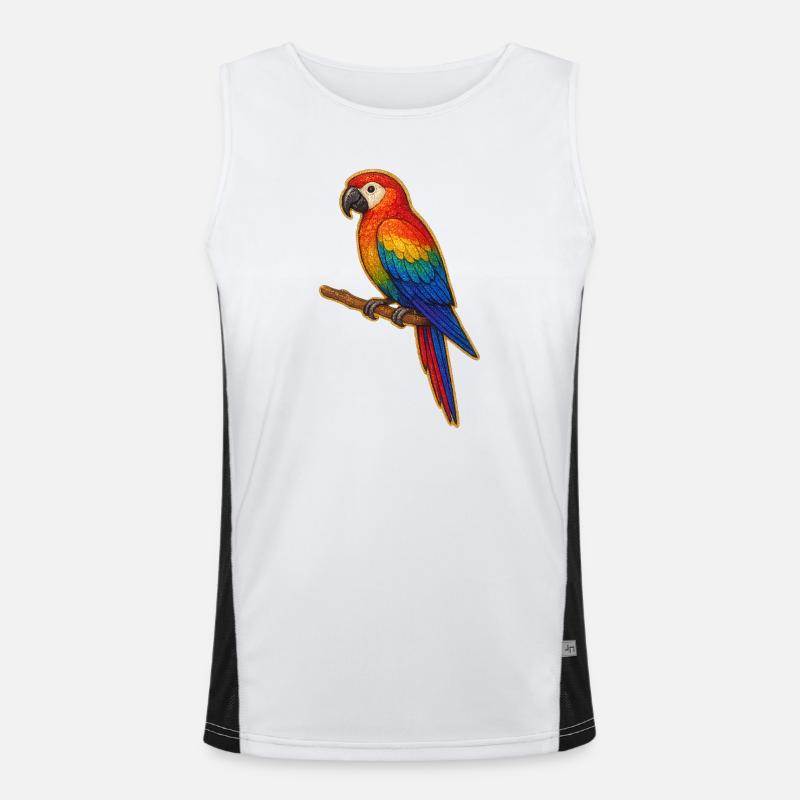 Bunter Papagei Patchwork Funktionelles Kontrast-Tank Top für Männer 