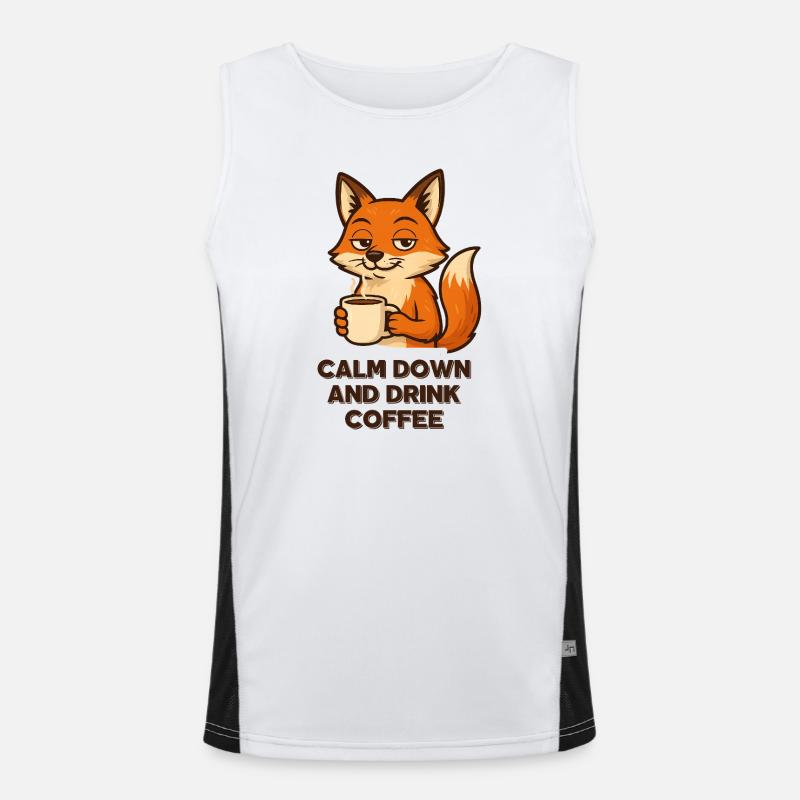 Kaffee Fuchs Chillmodus Espresso Design Tiere  Funktionelles Kontrast-Tank Top für Männer 