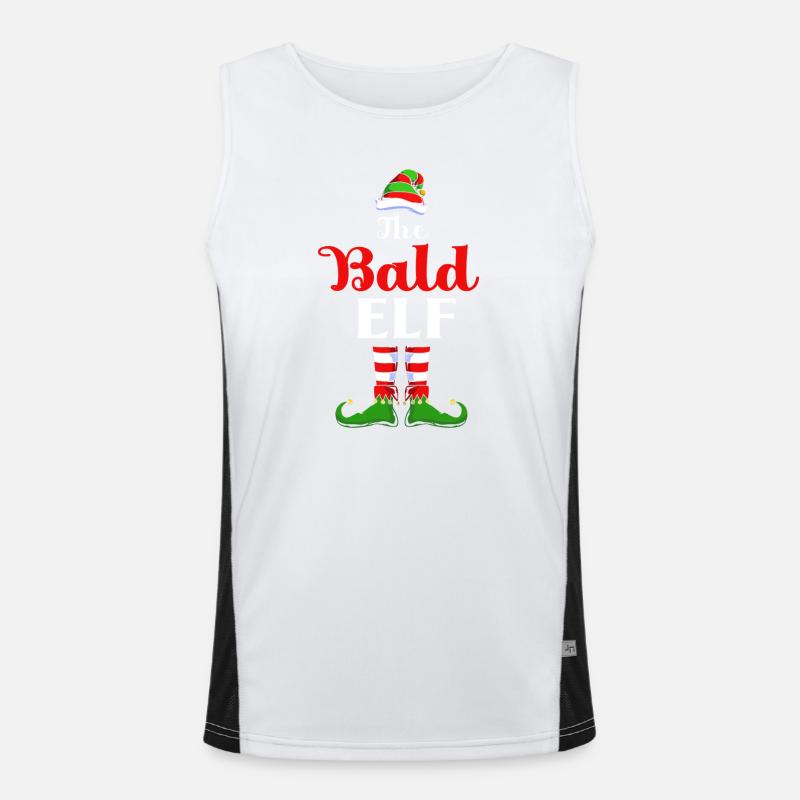 Elfe Elf Weihnachtsgeschenk Glatze Funktionelles Kontrast-Tank Top für Männer 