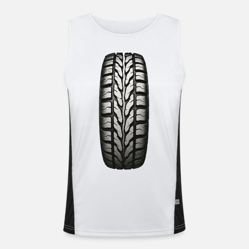 Tire Tread Pattern - Men's Functional Contrast Tank Top - white/black