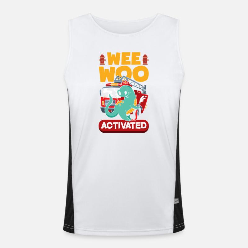 Wee Woo Squad Fire Tiny Firefighter - Men's Functional Contrast Tank Top - white/black