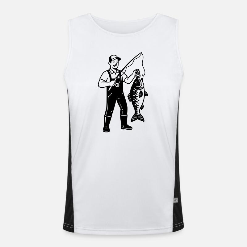 Angler Big Catch Fish Pride Vector Men's Functional Contrast Tank Top 