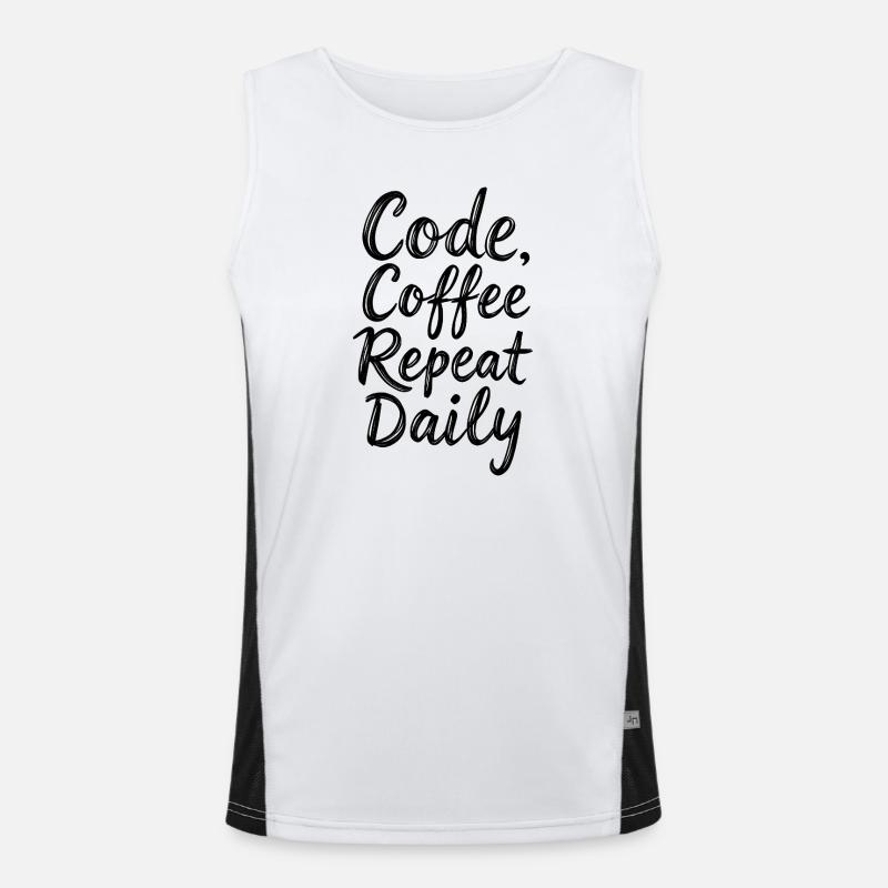 Code Sleep Debug Repeat Programmer Shirt Men's Functional Contrast Tank Top 