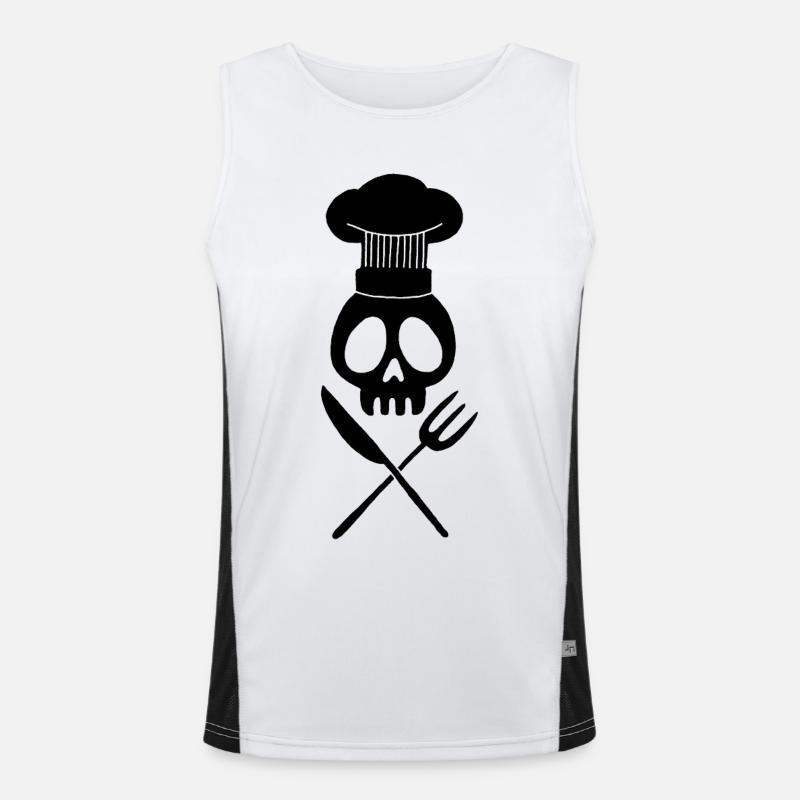 Cook's Skull (Schwarz) Funktionelles Kontrast-Tank Top für Männer 