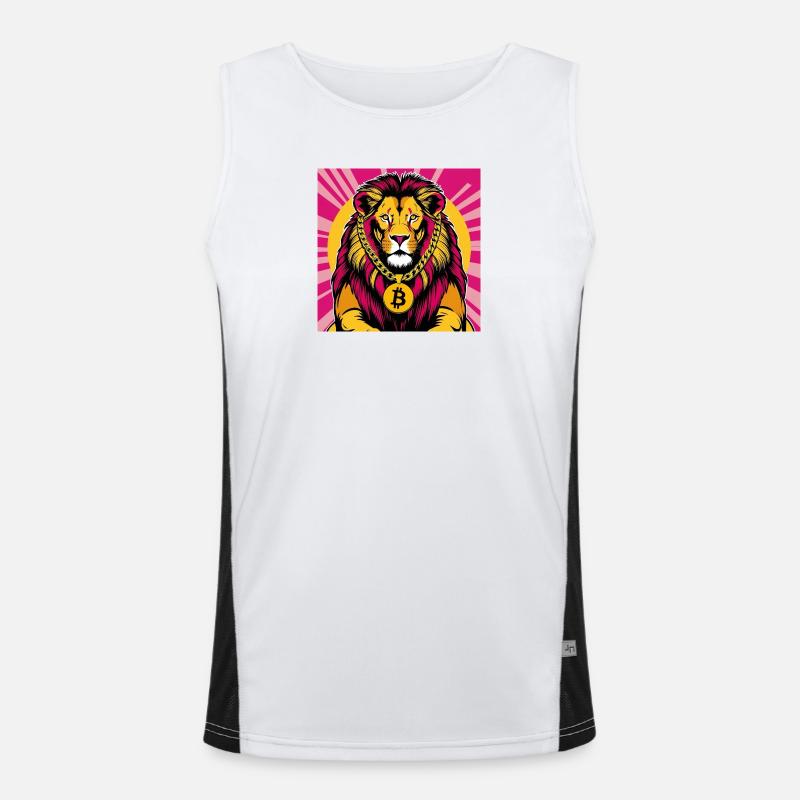 Krypto-Löwe Neon Pop Kunst Funktionelles Kontrast-Tank Top für Männer 