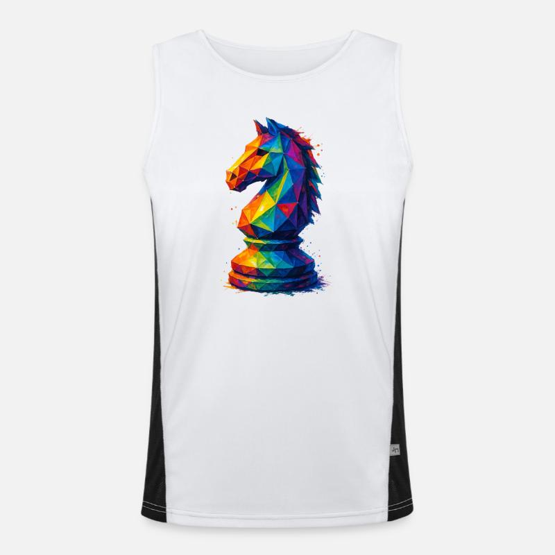 Geometric Rider: Die Beweglichkeit des Sprungs Funktionelles Kontrast-Tank Top für Männer 