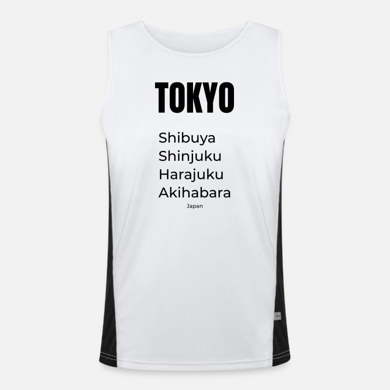 Tokyo District Tea - Men's Functional Contrast Tank Top  - white/black