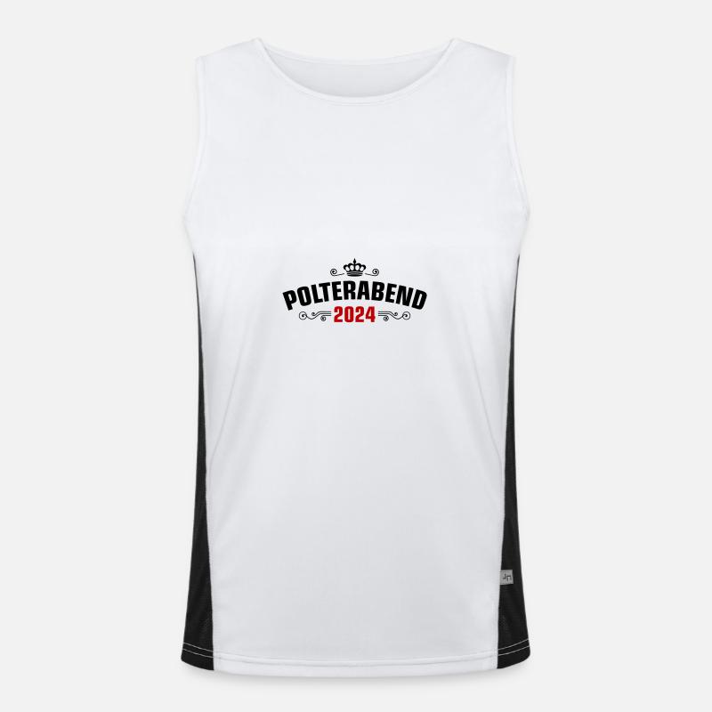 Bachelor Party 2024 - Men's Functional Contrast Tank Top  - white/black