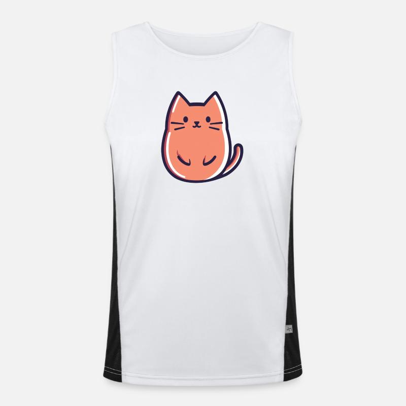 chat mignon, dessin de chat, chaton Débardeur respirant contrasté Homme 