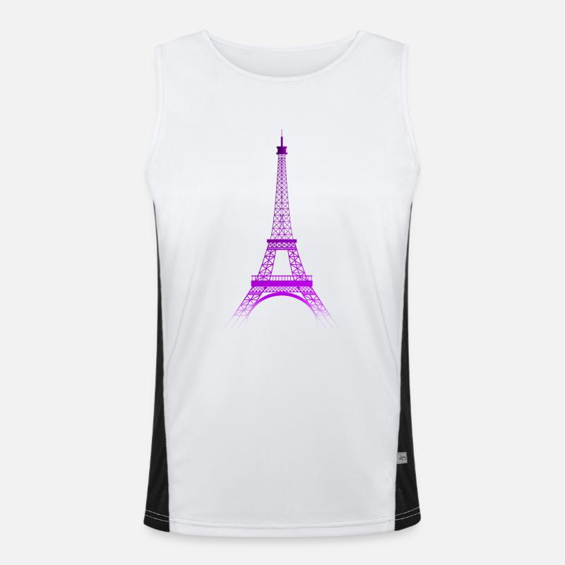 Tour Eiffel (dégradé violet-pourpre) Débardeur respirant contrasté Homme 
