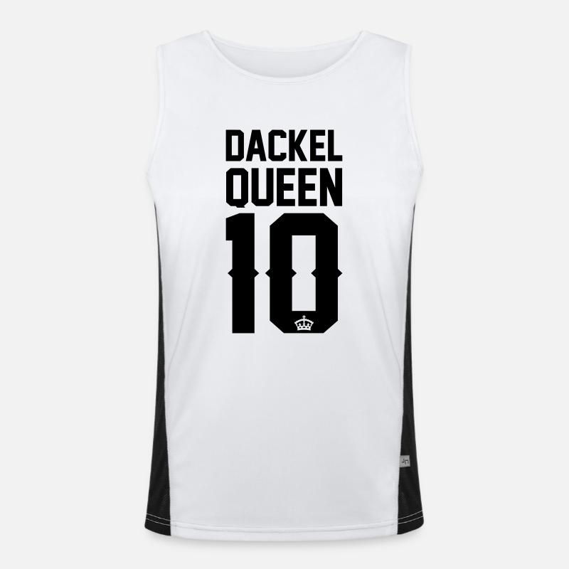 Dackel-Queen Funktionelles Kontrast-Tank Top für Männer 