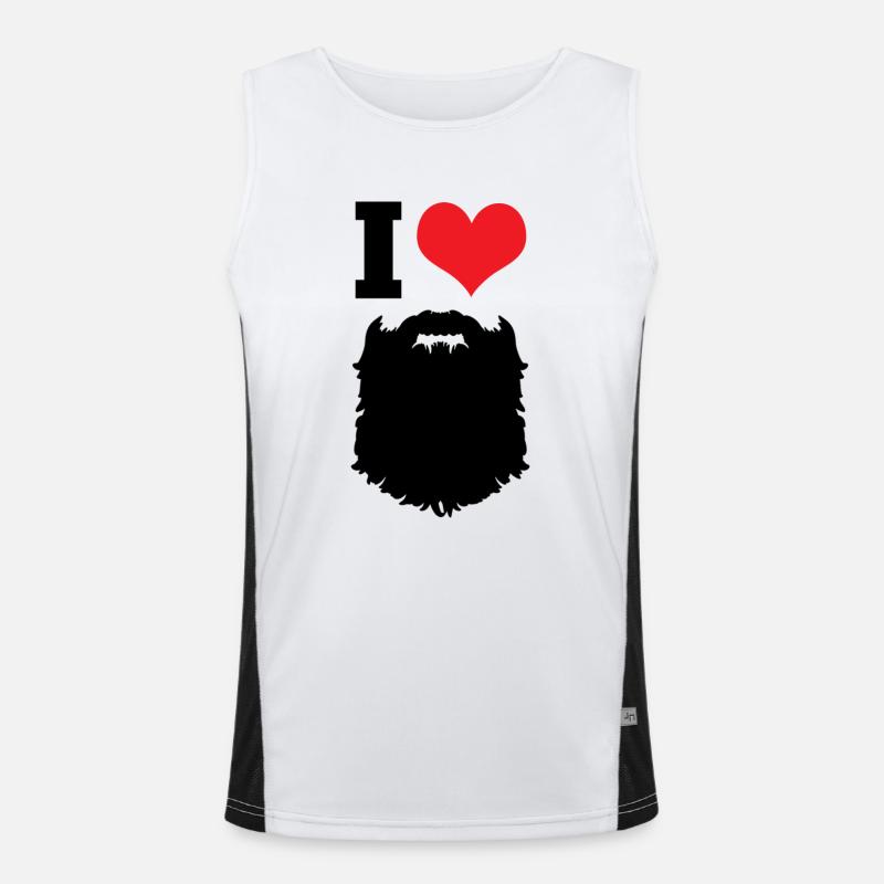 I Love Beards - Men's Functional Contrast Tank Top  - white/black