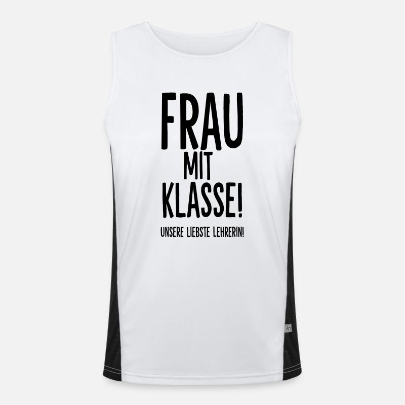 Frau mit Klasse! Unsere liebste Lehrerin! Funktionelles Kontrast-Tank Top für Männer 