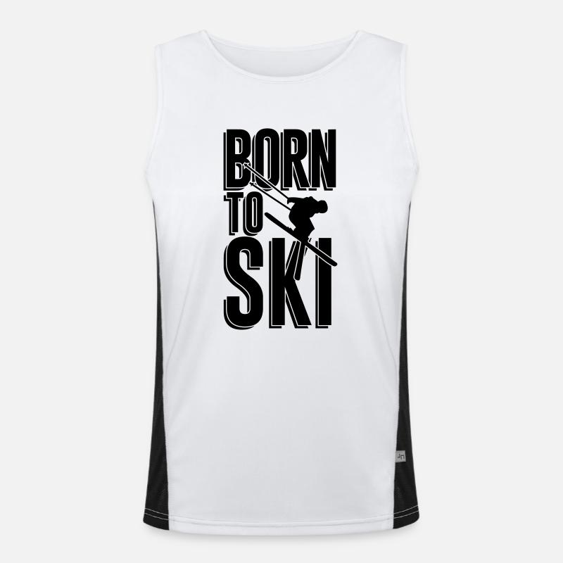 Born to Ski Funktionelles Kontrast-Tank Top für Männer 