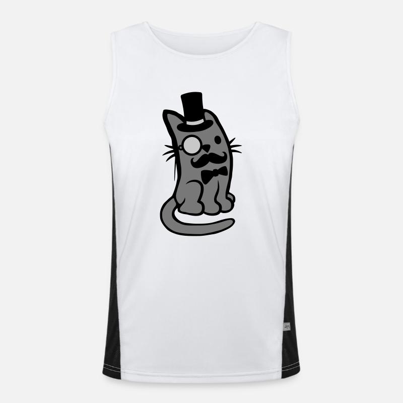 Sir Cat Bart Man Men's Functional Contrast Tank Top 