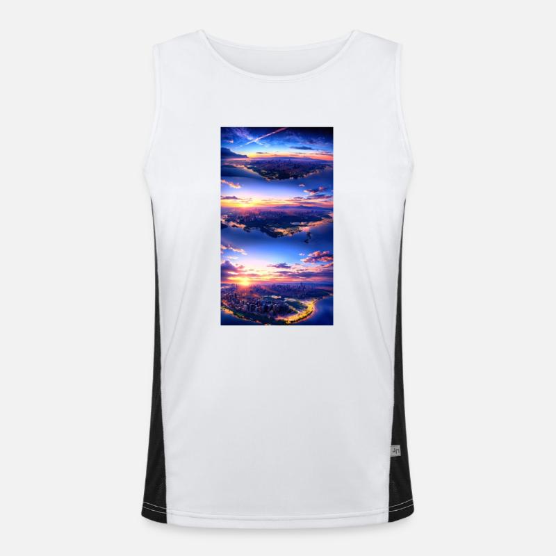 Landschaft mit 4 Bereichen, Generative KI Funktionelles Kontrast-Tank Top für Männer 