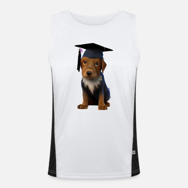 Bachelor Labrador Hunde Schulabschluss Studium Funktionelles Kontrast-Tank Top für Männer 