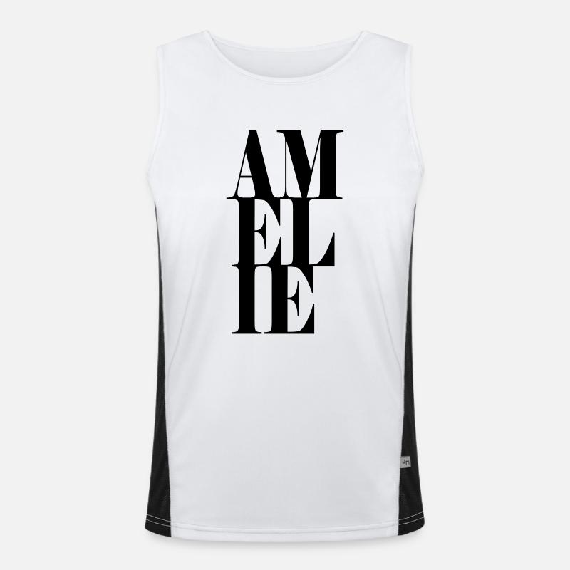 Amelie Name First Name Modern Font Word Art Men's Functional Contrast Tank Top 