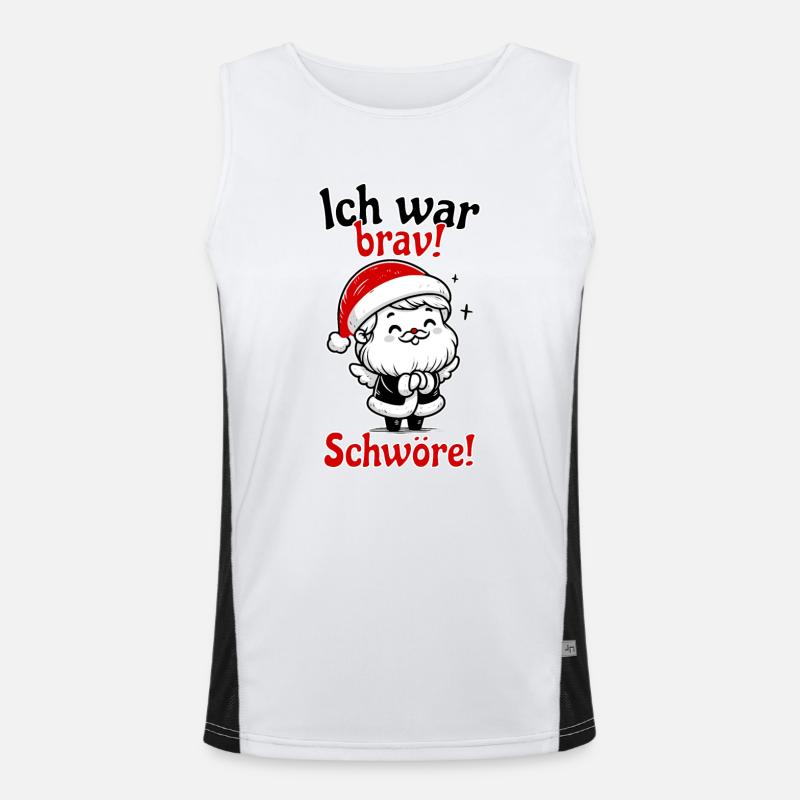 Ich war brav Lustiger Spruch Funktionelles Kontrast-Tank Top für Männer 
