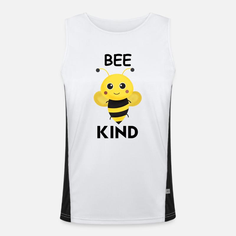 Bee kind, Cute save the bees Men's Functional Contrast Tank Top 
